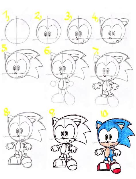 How To Draw Sonic Sketch Step By Step Drawing Photos