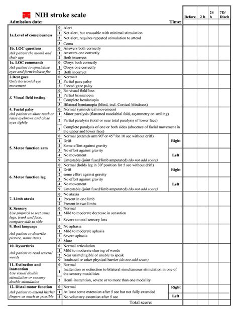 Nih Stroke Scale Booklet Printable