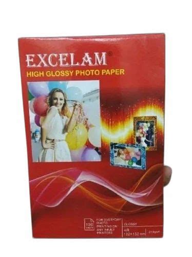 Excelam High Glossy Photo Paper Size 102 X 152 Mm L X W 100