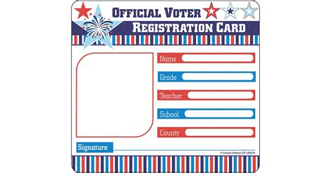 This article discusses how to get a voter registration card in the us. Voter Registration Card Cut-Outs - CD-120219 | Carson Dellosa | Classroom Decorations,Accents