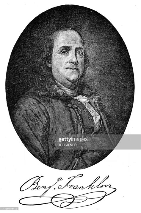 Benjamin Franklin Engraving 1895 High Res Vector Graphic Getty Images
