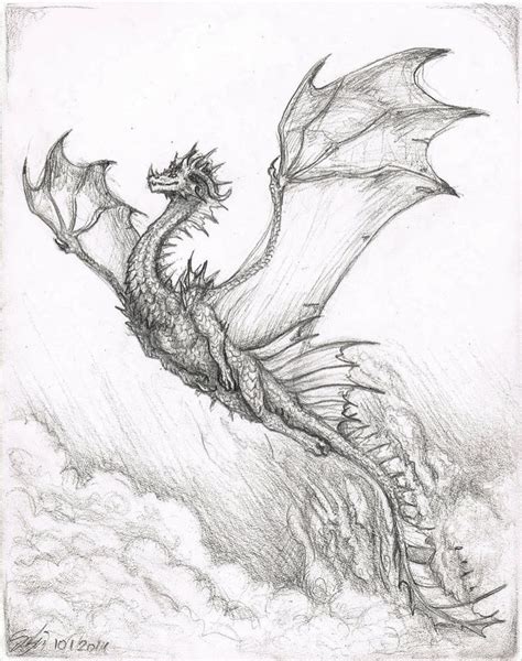Bravebabysitter Bye Bye Clouds Dragon Drawing Dragon Art Sepia Color