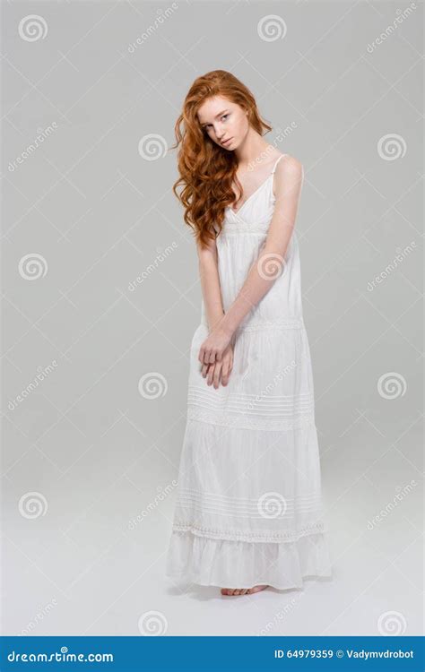 Charming Redhead Woman In Dress Stock Image Image Of Background Beautiful 64979359