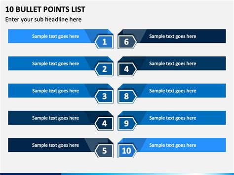 Detail Free 10 Bullet Points List Powerpoint Template Ppt Slides