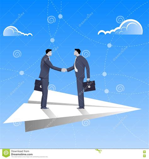 Flying On Paper Plane Business Concept Stock Illustration - Illustration of contract, card: 81496057
