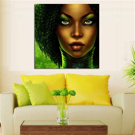 Black Cartoon Characters Abstract Face Paintings Print African Woman Canvas Painting Black Woman