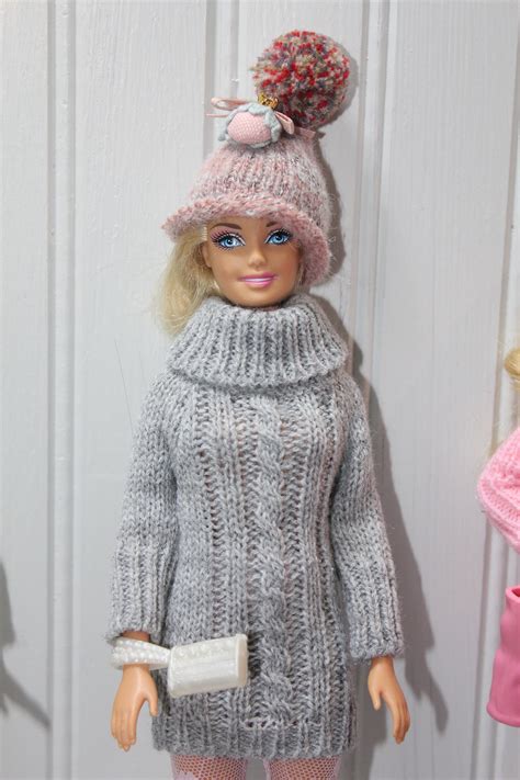 Barbie Kleding Emsemble Van Barbie Kleding Gebreide Etsy