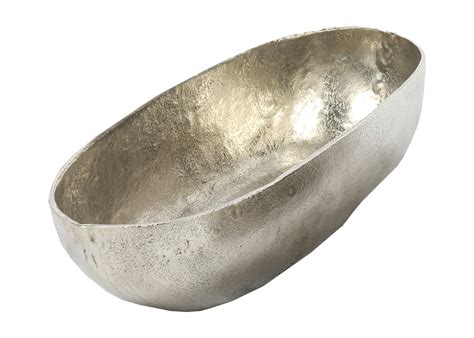 Large Raw Nickel Oval Bowl By Bidkhome Seven Colonial