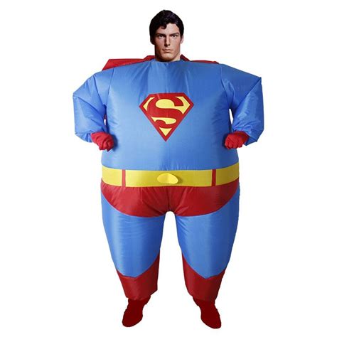 Inflatable Superman Costume Carnival Cosplay Superhero Costume Halloween Costume For Adult