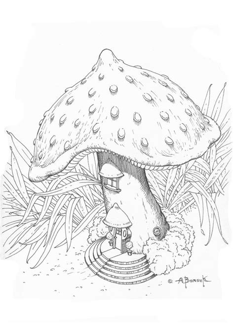 It prints at 8 1/2 x 11, which is standard letter size, in portrait orientation. Fairy Mushroom House Coloring Pages Coloring Pages