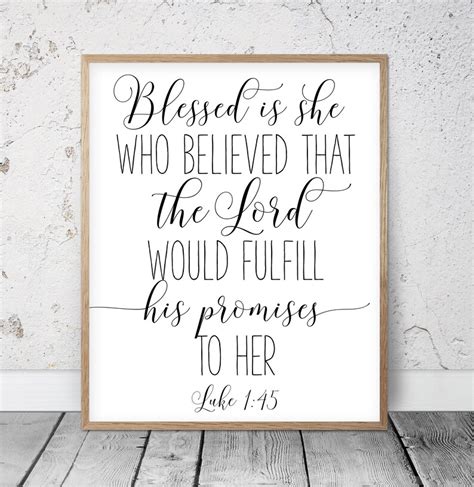 Blessed Is She Who Has Believed That The Lord Would Fulfill Etsy