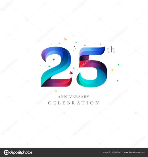 25th Anniversary Logo Design Number Icon Vector Template Stock Vector