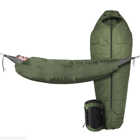 Those dedicated to hammock sleeping don't want cold weather camping to be a reason to leave the hammock at home. Hiking accessories in outdoor camping hammock ultralight Sleeping bag green Mummy sleeping bags ...