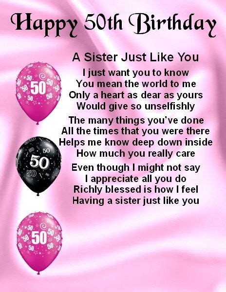 Happy 50th Birthday Sister Quotes Shortquotescc