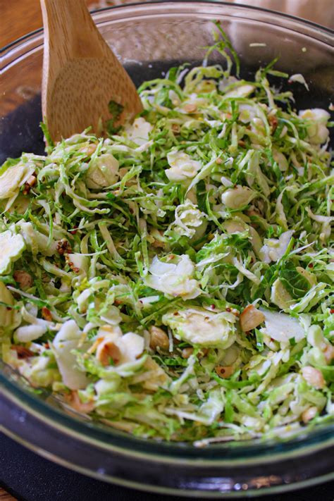 shaved brussels sprouts salad with almonds and manchego cheese — small kitchen cravings