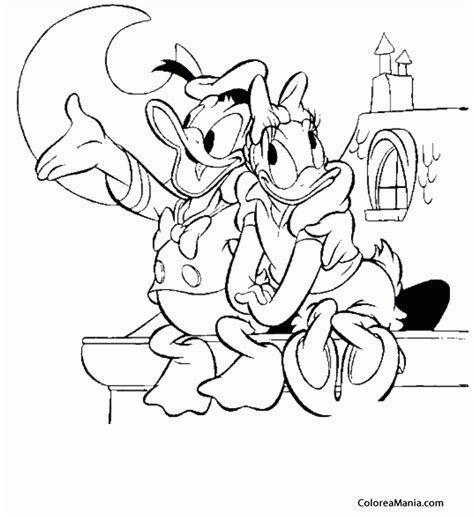 Colorear Donald Y Daisy Cl Sicos Disney Dibujo Para Colorear Gratis