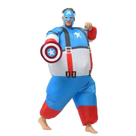 Adult Captain America Inflatable Costume Halloween Costumes For Men Marvel Superhero Cosplay