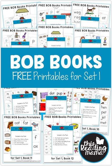 Find the complete bob books set 2: FREE Set 1 BOB Books Printables | Bob books, Homeschool ...