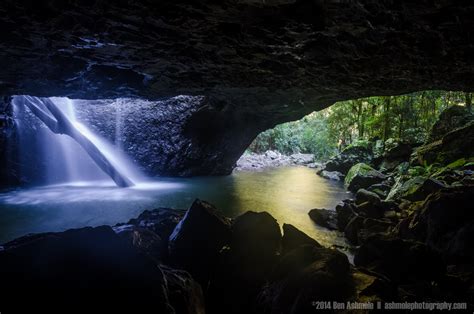 Natural Bridge Waterfall And Cave Geological Feature In