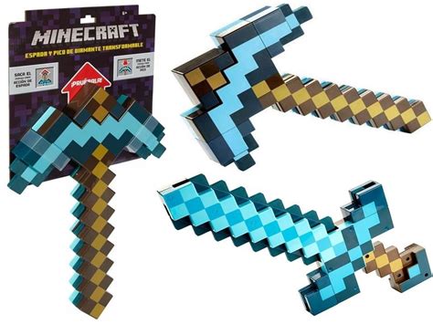 Minecraft Juguete Espada Pico Diamante Trasformable 56000 En