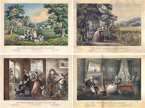 Currier And Ives The Four Seasons Of Life Childhood Season Of Joy