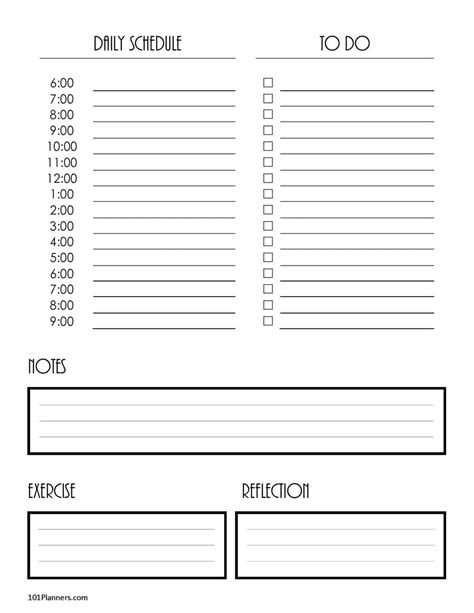 Editable Daily Schedule Template Example A Part Of Free Printable Daily