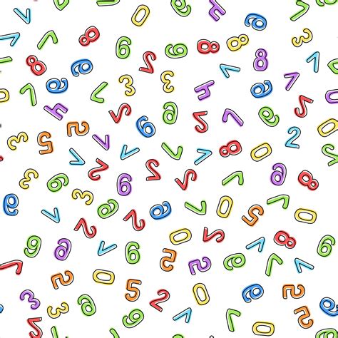 Seamless Pattern Of Multicolored Numbers On A White Background 3250239