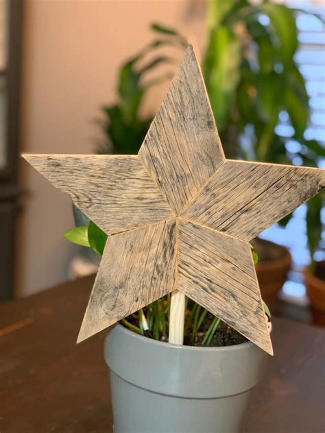 Rustic Wooden Star Christmas Tree Topper Etsy