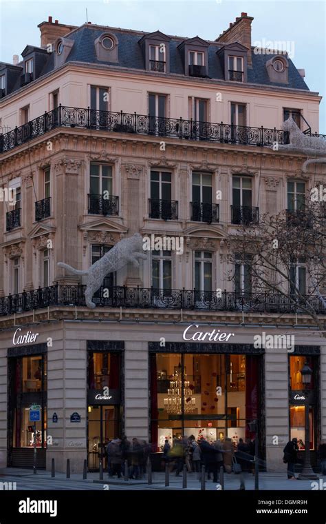 Cartier Paris Avenue Des Champs Elysees High Resolution Stock