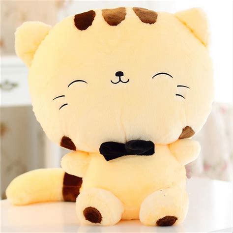 45cm Cute Big Face Smiling Cat Plush Doll Cushion Fortune Cat Stuffed
