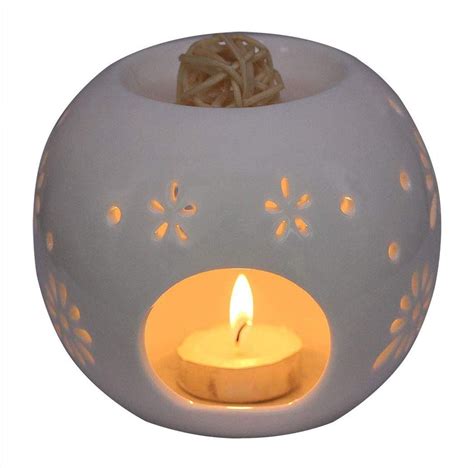 Singeek Ceramic Tea Light Candle Holder Wax Melt Warmer Essential Oil Burner Aromatherapy