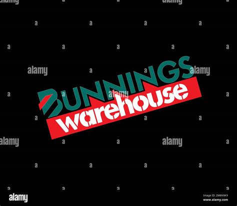 Bunnings Warehouse Rotated Logo Black Background Stock Photo Alamy