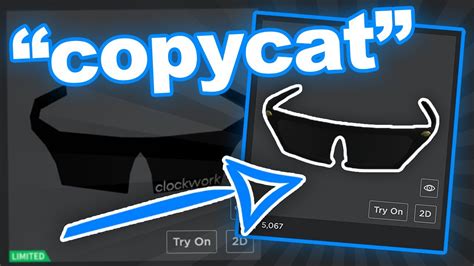 Copycat Limited Roblox Ugc Item Gets Deleted Clockwork Shades Youtube
