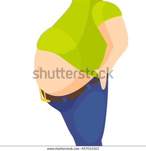 Abdomen Fat Overweight Man Big Belly 스톡 벡터 로열티 프리 447016363 Shutterstock