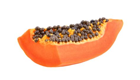 Papaya Slice On White Background Dessert Healthy Fruit Sweet Png