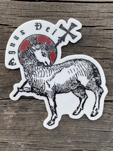 Agnus Dei Lamb Of God Catholic Sticker Agnus Dei Vintage Catholic