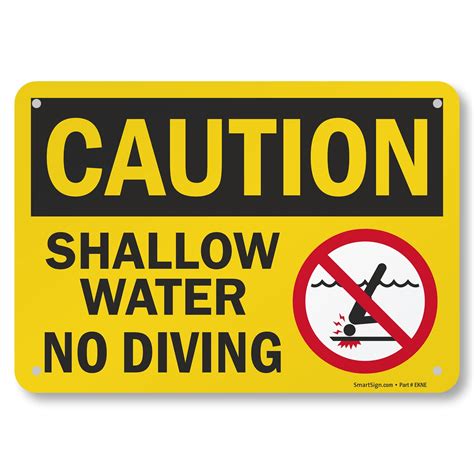 Buy Smartsign 7 X 10 Inch “caution Shallow Water No Diving” Metal