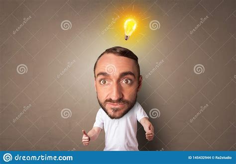Big Head On Small Body With New Idea Concept Stock Photo Image Of