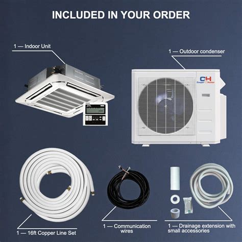 Cooper And Hunter 12 000 Btu Ceiling Cassette Ductless Mini Split Ac Heating System With Heat Pump