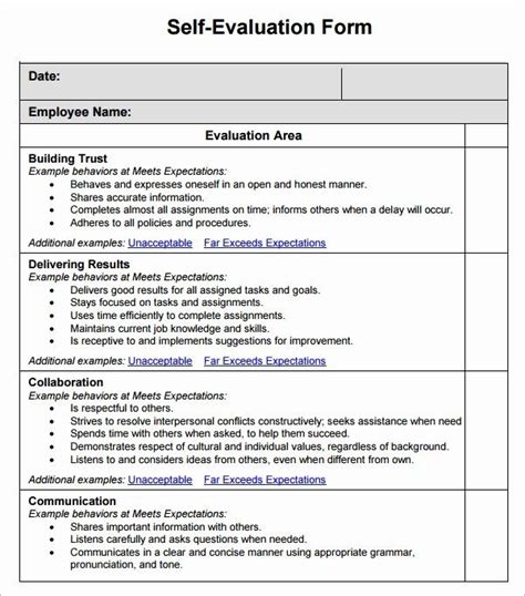 • well versed in managing busy. 40 Employee Evaluation form Template Word in 2020 ...