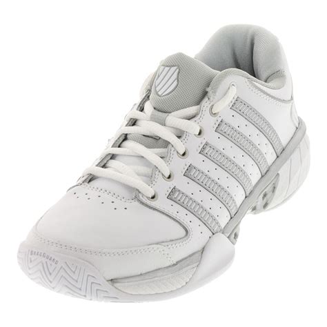 K Swiss Women S Hypercourt Express Leather Tennis Shoes White And Silver