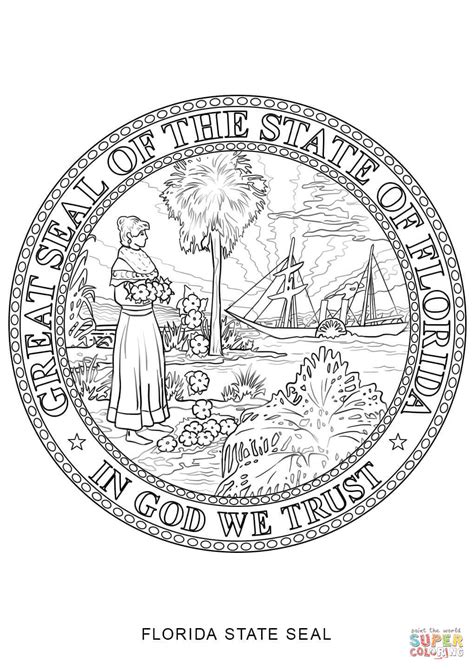 Do you looking for seal color page? Florida State Seal coloring page | Free Printable Coloring ...