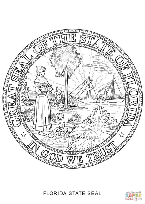 Florida state university, tallahassee, fl. Florida State Seal coloring page | Free Printable Coloring ...