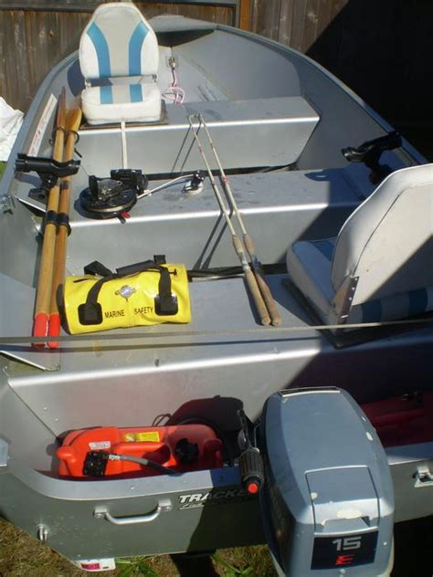 14 Foot Tracker Heavey Duty Aluminum Boat And Trailer Both 3 Years Old