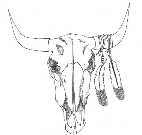 Bull Skull Drawing By Shane Silva Fine Art America