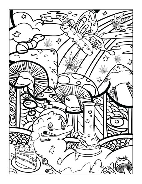 Trippy Stoner Printable Coloring Pages 16 Digital Downloads Etsy Canada