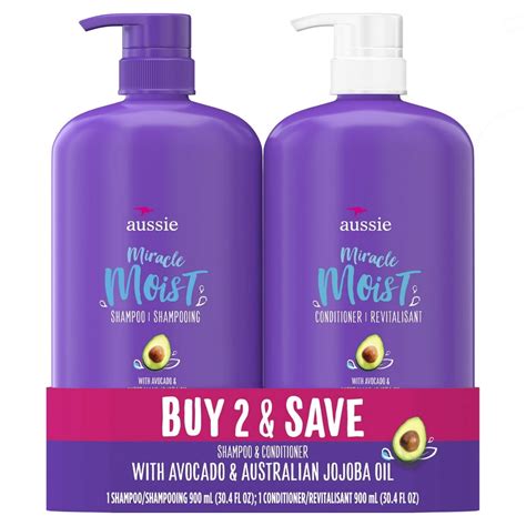 Product Of Aussie Miracle Moist With Avocado And Jojoba Oil Shampoo And