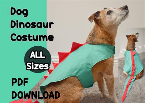 Dog Dinosaur Costume Sewing Pattern Bundle All Sizes Xxs L Dog Outfit