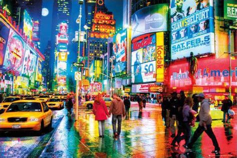 New York Times Square Poster 24x36 Lights Colors Ny Art Print 33834