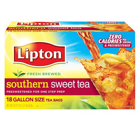 Lipton Southern Sweet Tea Gallon Size Tea Bags 18 Count 41000247811